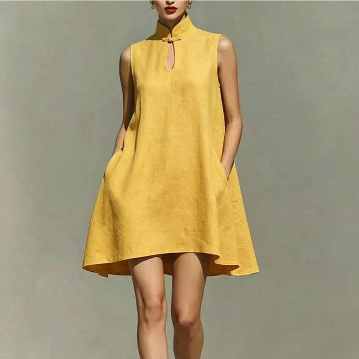 Auralie Pocket Detail High Neck Mini Dress