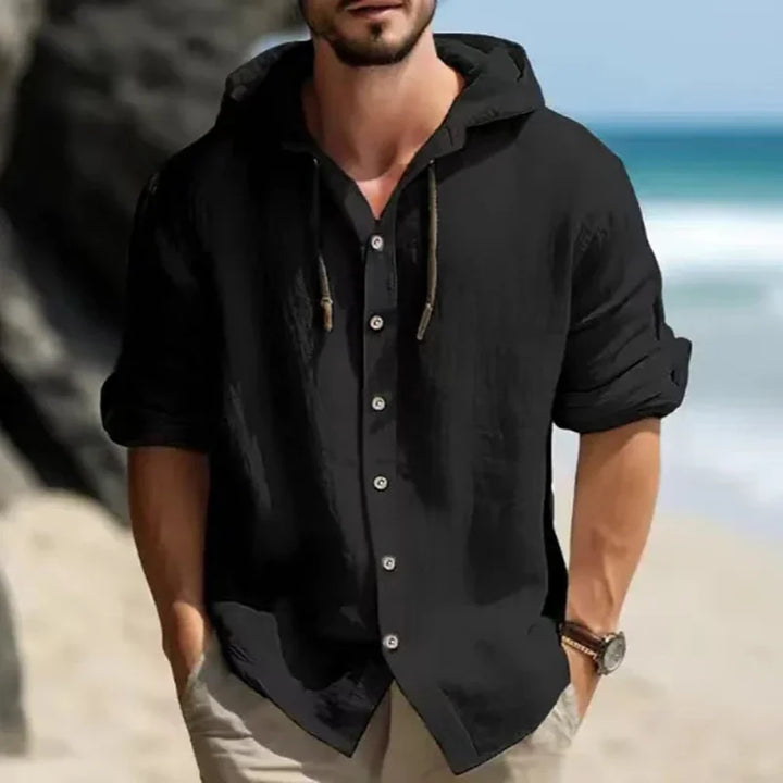 Leonard Hooded Linen Shirt