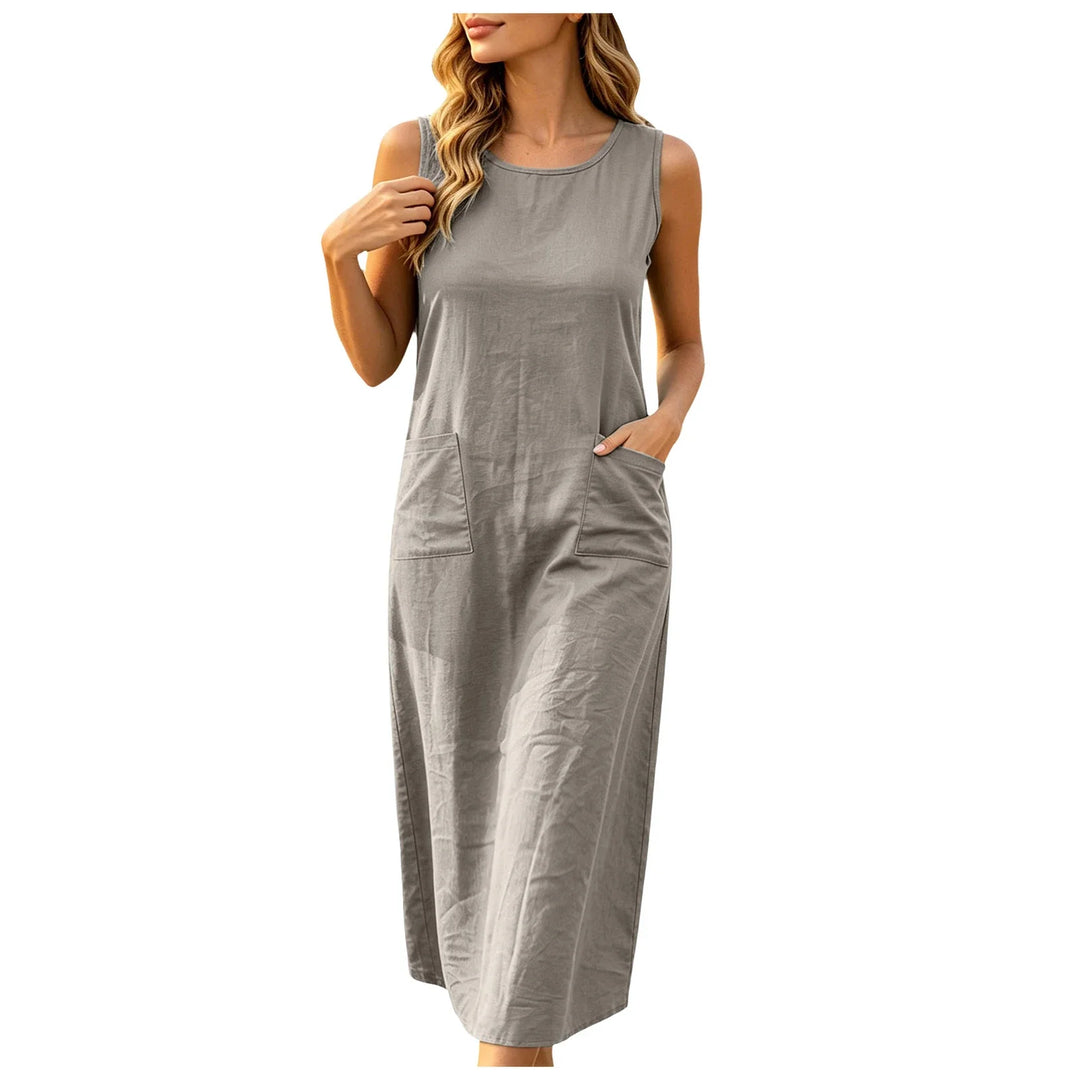 Frances Sleeveless Pocket Midi Dress