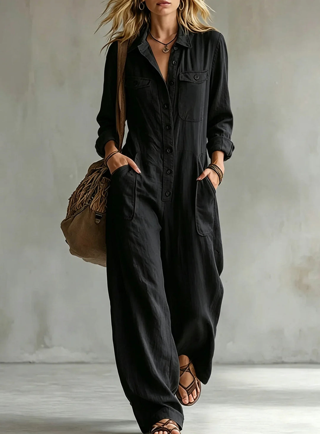 Harlan Wide Leg Utility Jumpsuit