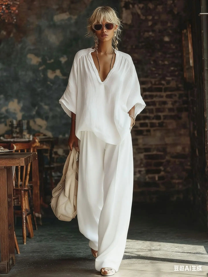 Danae Relaxed Wide Leg Pant Set