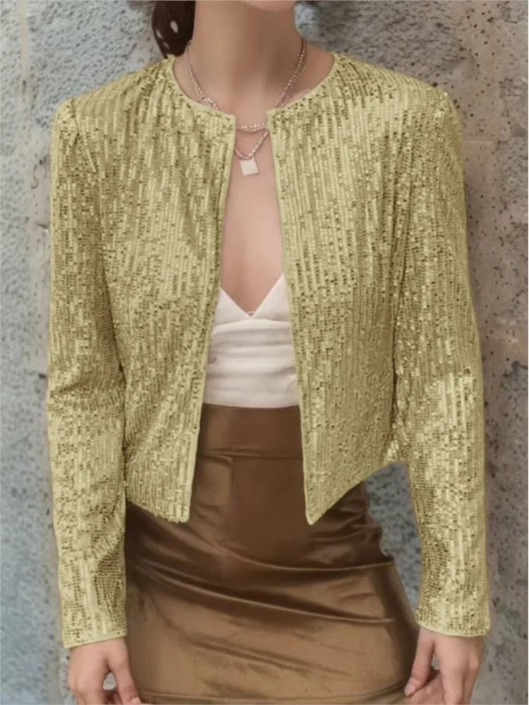 Veronique Open Front Sequin Jacket