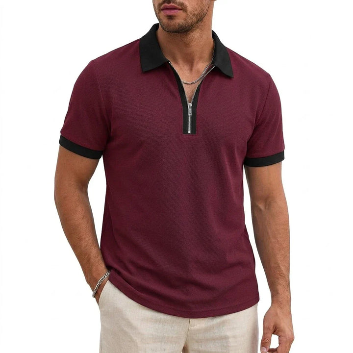David Breathable Zipper Polo Shirt