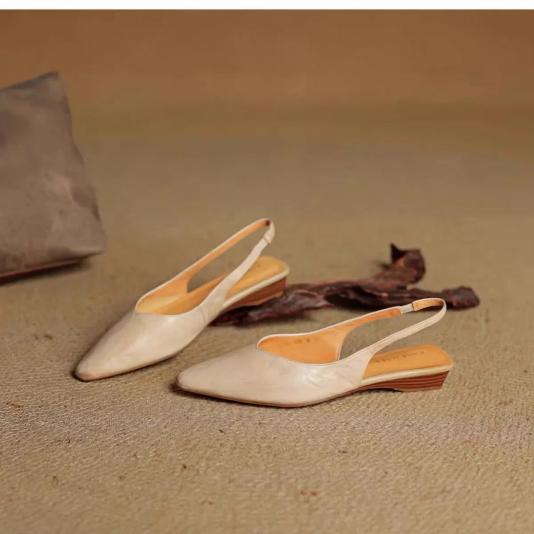 Emilie Genuine Leather Pointed Toe Flats