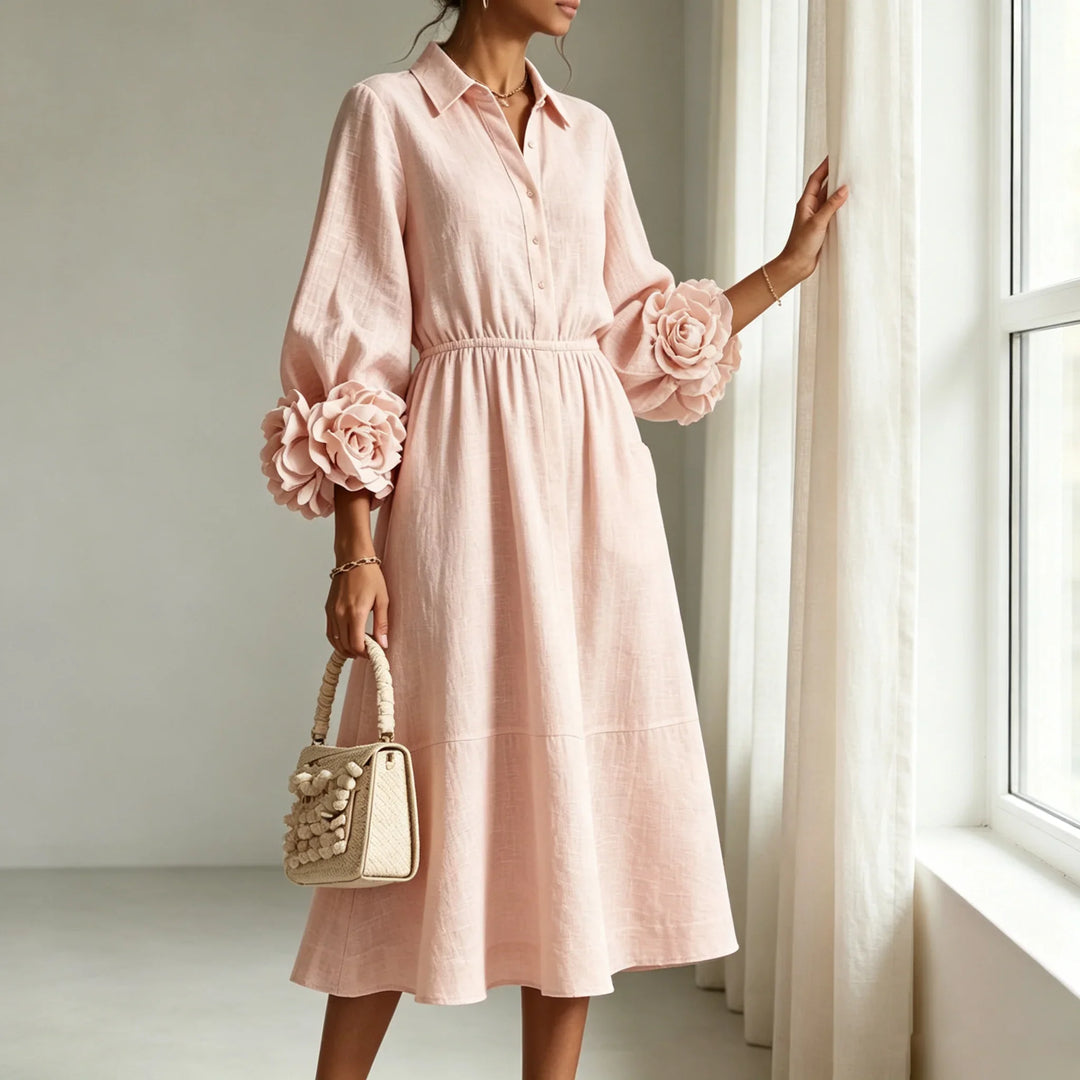 Josephine Floral Cuff Midi Dress