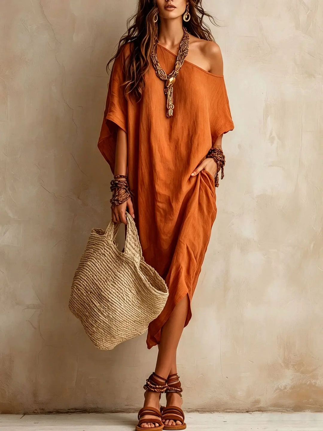 Naomi Batwing Sleeve Midi Dress