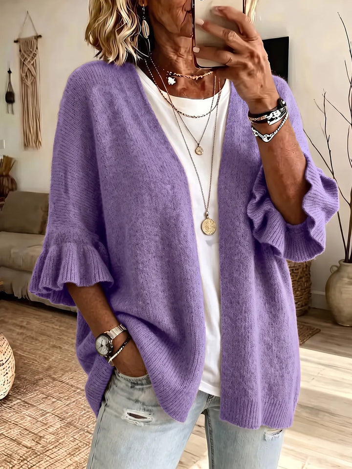 Marisenne Ruffle Sleeve Cardigan