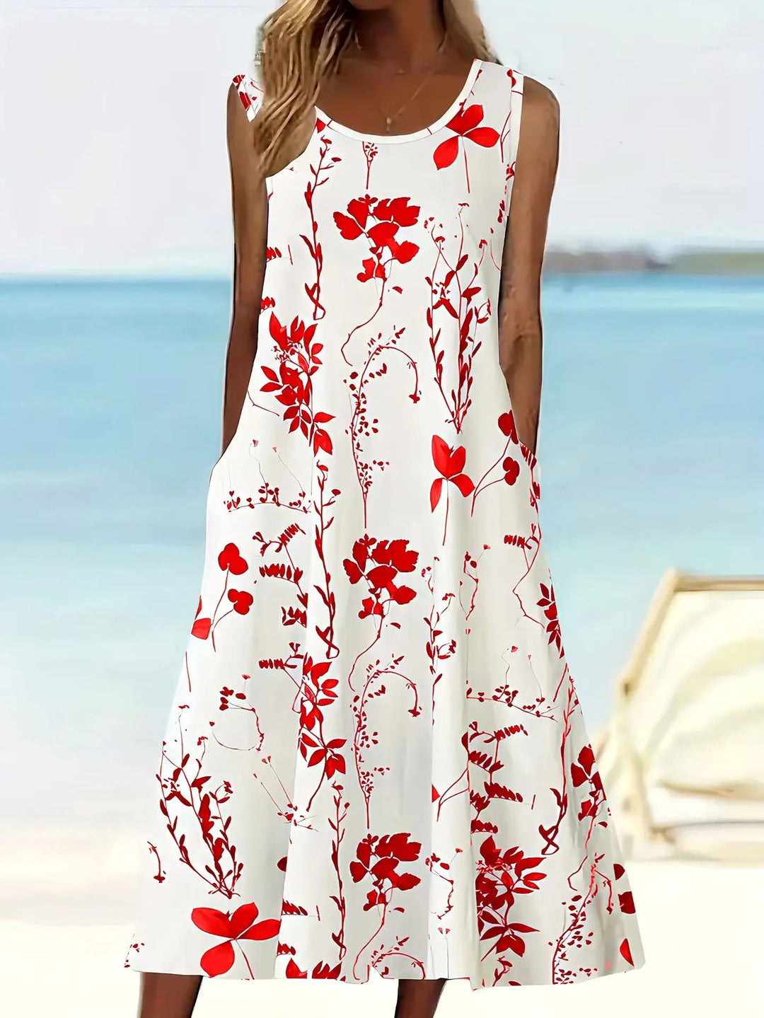 Cosima Sleeveless Floral Print Midi Dress