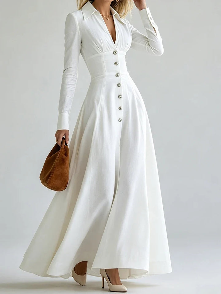 Adeline Button Front Maxi Dress