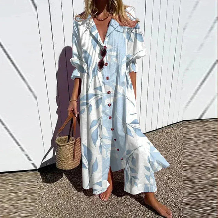 Odessa Casual Printed Long Sleeve Maxi Dress
