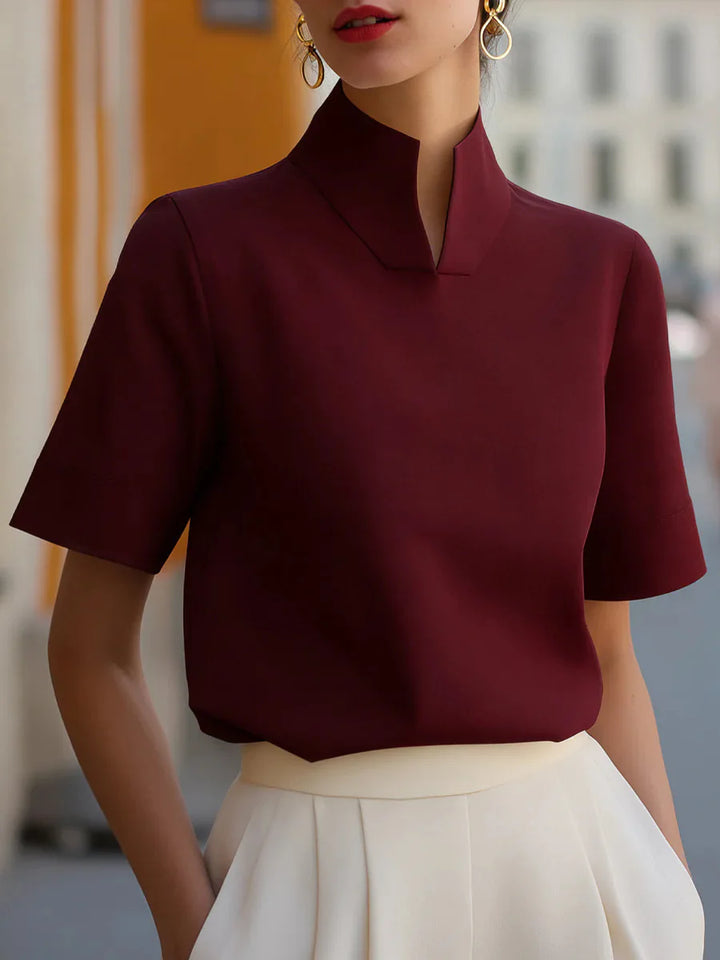 Evanie Structured Stand Collar Blouse