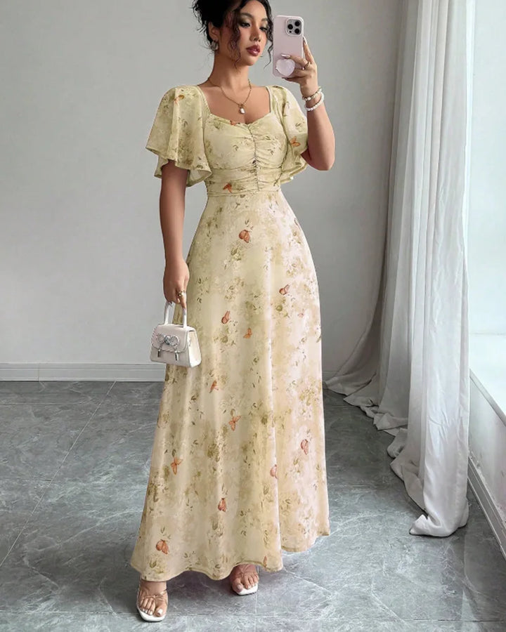 Fianna Puff Sleeve Midi Dress