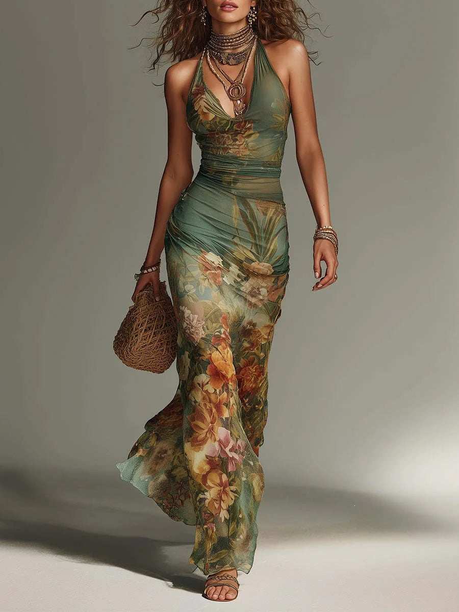 Ariana Halter Bodycon Maxi Dress