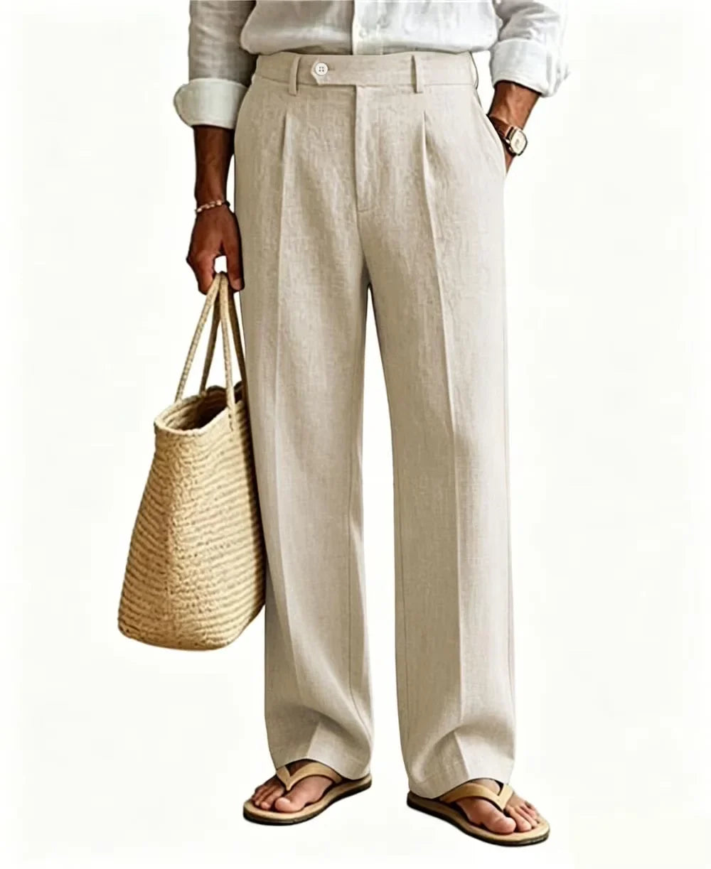 Mason Straight Leg Linen Trousers
