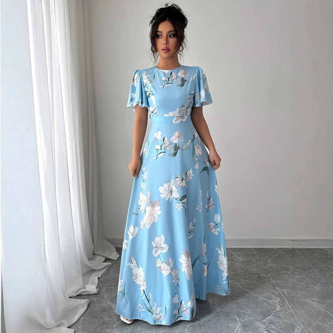 Elsinora Flowy Floral A Line Maxi Dress