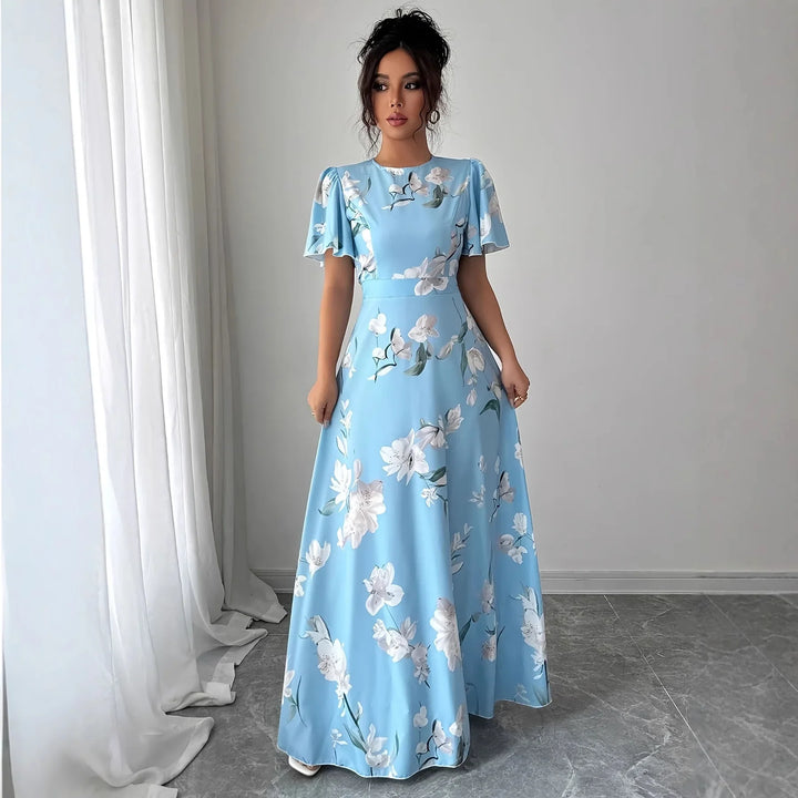 Elsinora Flowy Floral A Line Maxi Dress