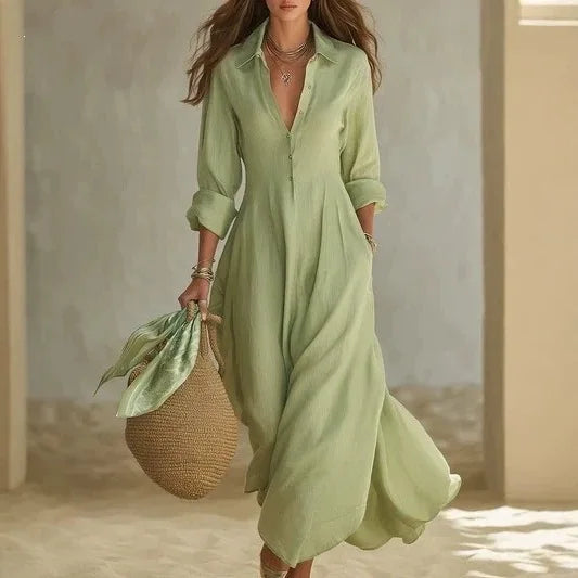 Jimena Breathable Maxi Shirt Dress