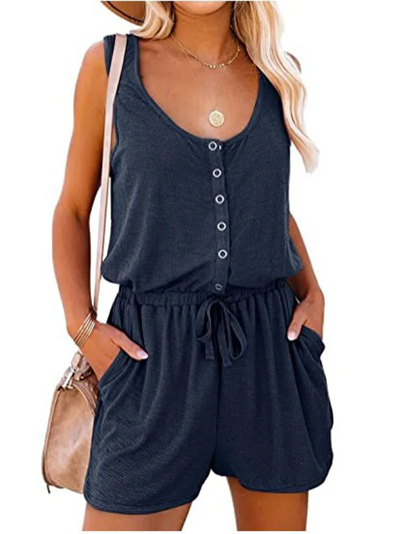 Avery Sleeveless Drawstring Romper