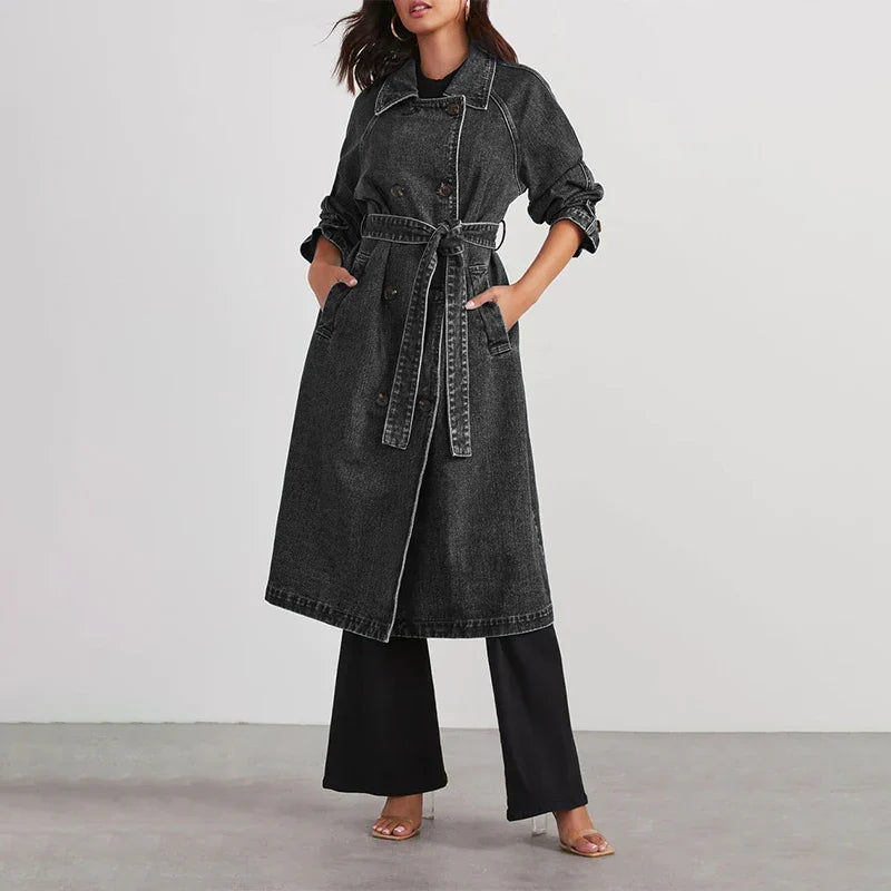 Fenwicke Tie Waist Denim Trench