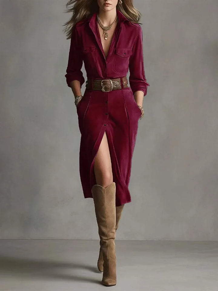 Louise French Suede Midi Dress