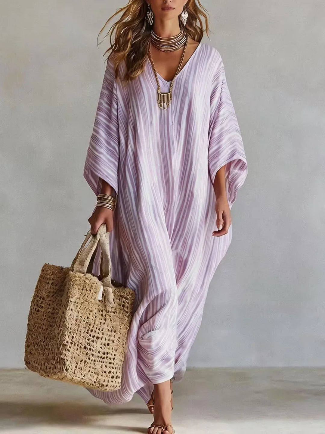 Monica Striped Linen Sundress