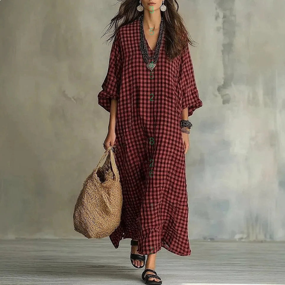 Mikayla Relaxed Plaid Maxi Dress