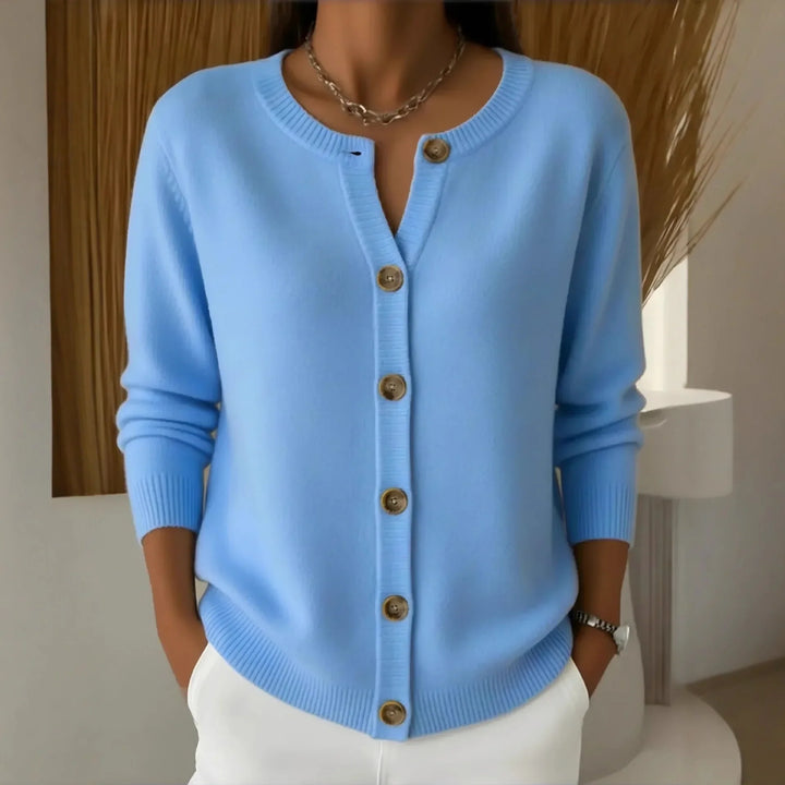 Miriel Notch Neck Buton Cardigan