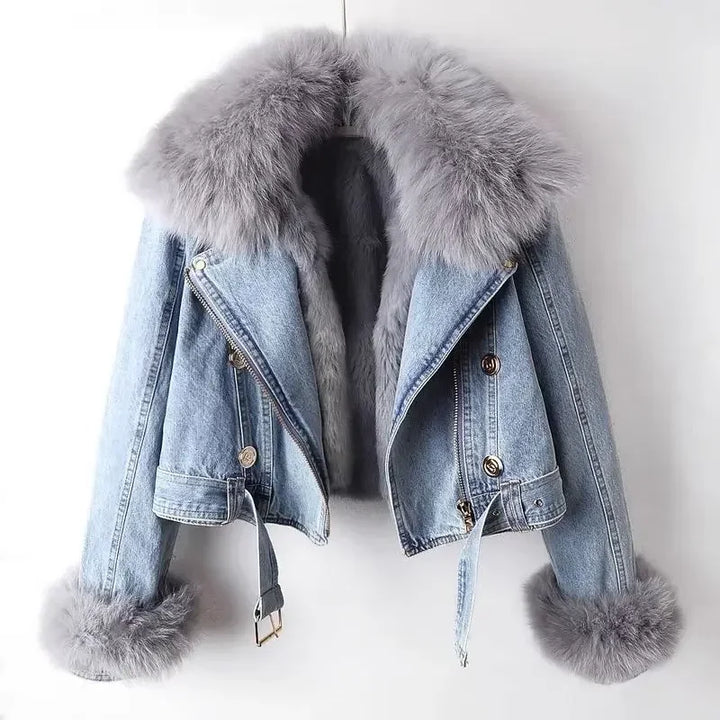Danica Faux Fur Denim Jacket
