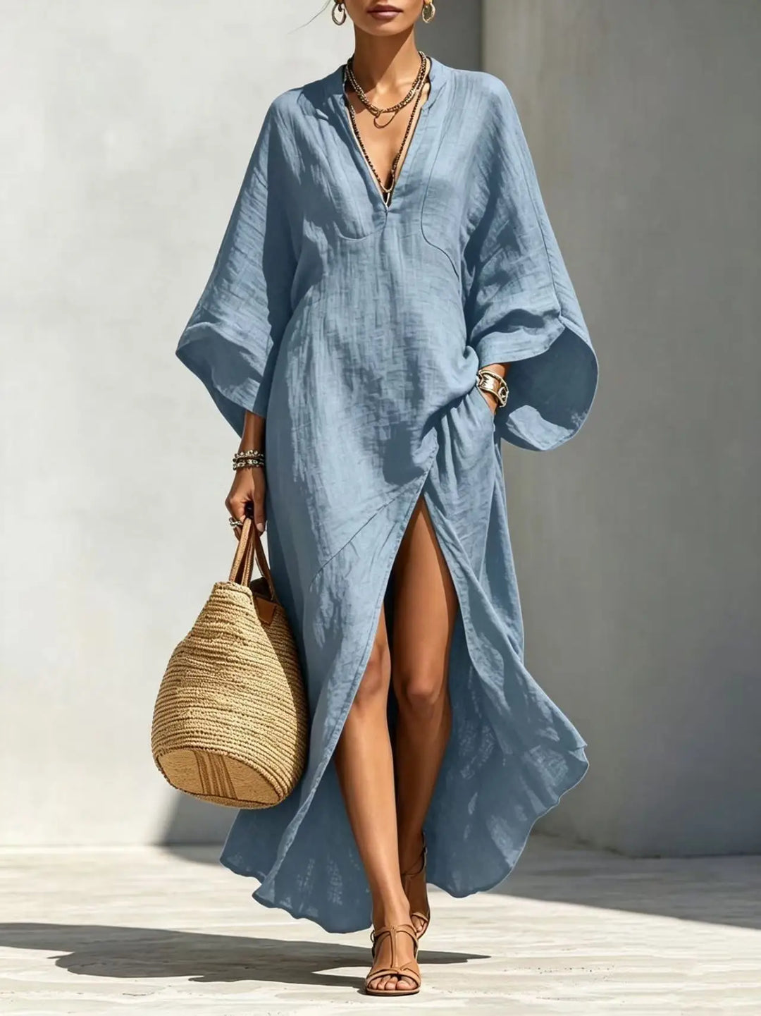 Rhiannon High Slit Boho Maxi Dress