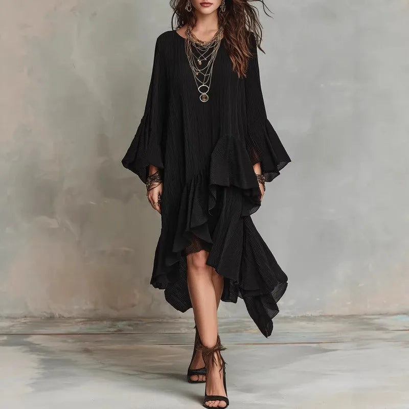 Samira Flowing Ruffle Midi Dress