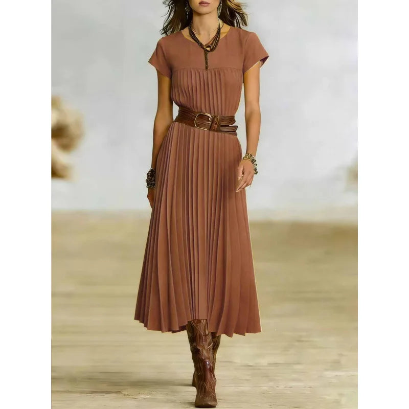 Tristana Elegant Pleated Maxi Dress