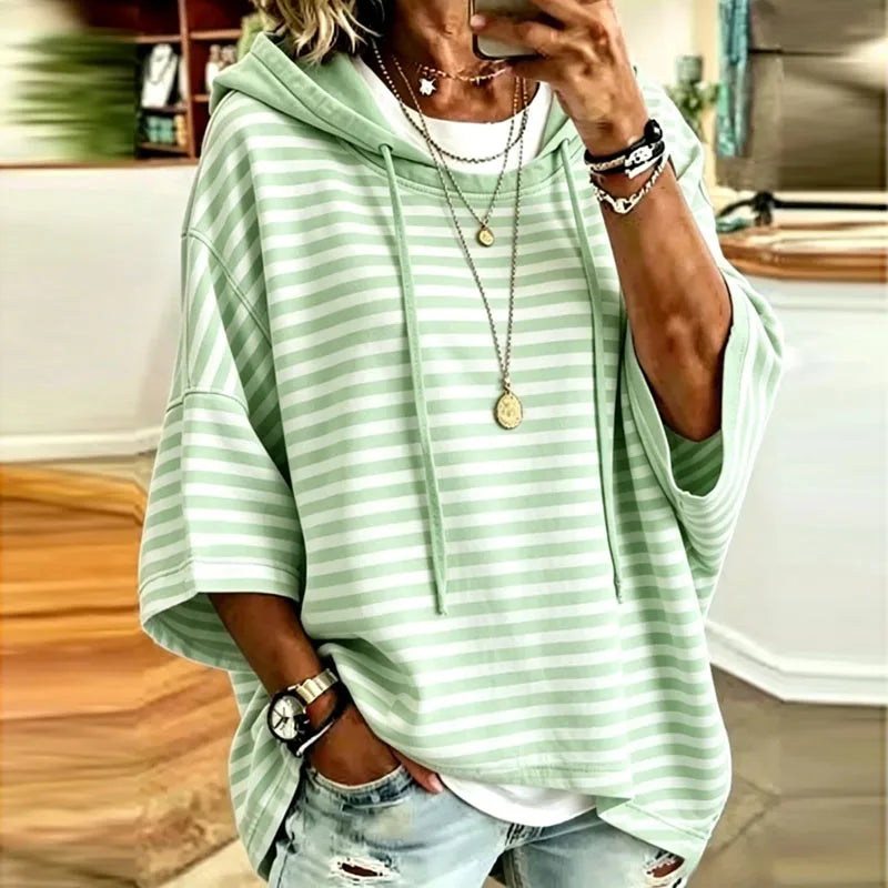 Kynlee Striped Hooded Pullover