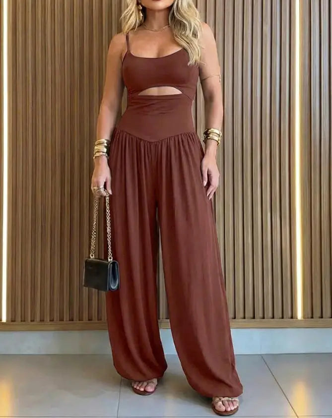 Anika Sleeveless Cut Out Wide Leg Jumpsuit
