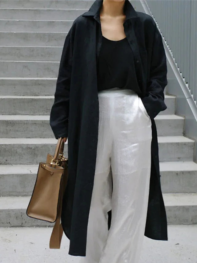 Roxana Button Front Long Sleeve Maxi Dress