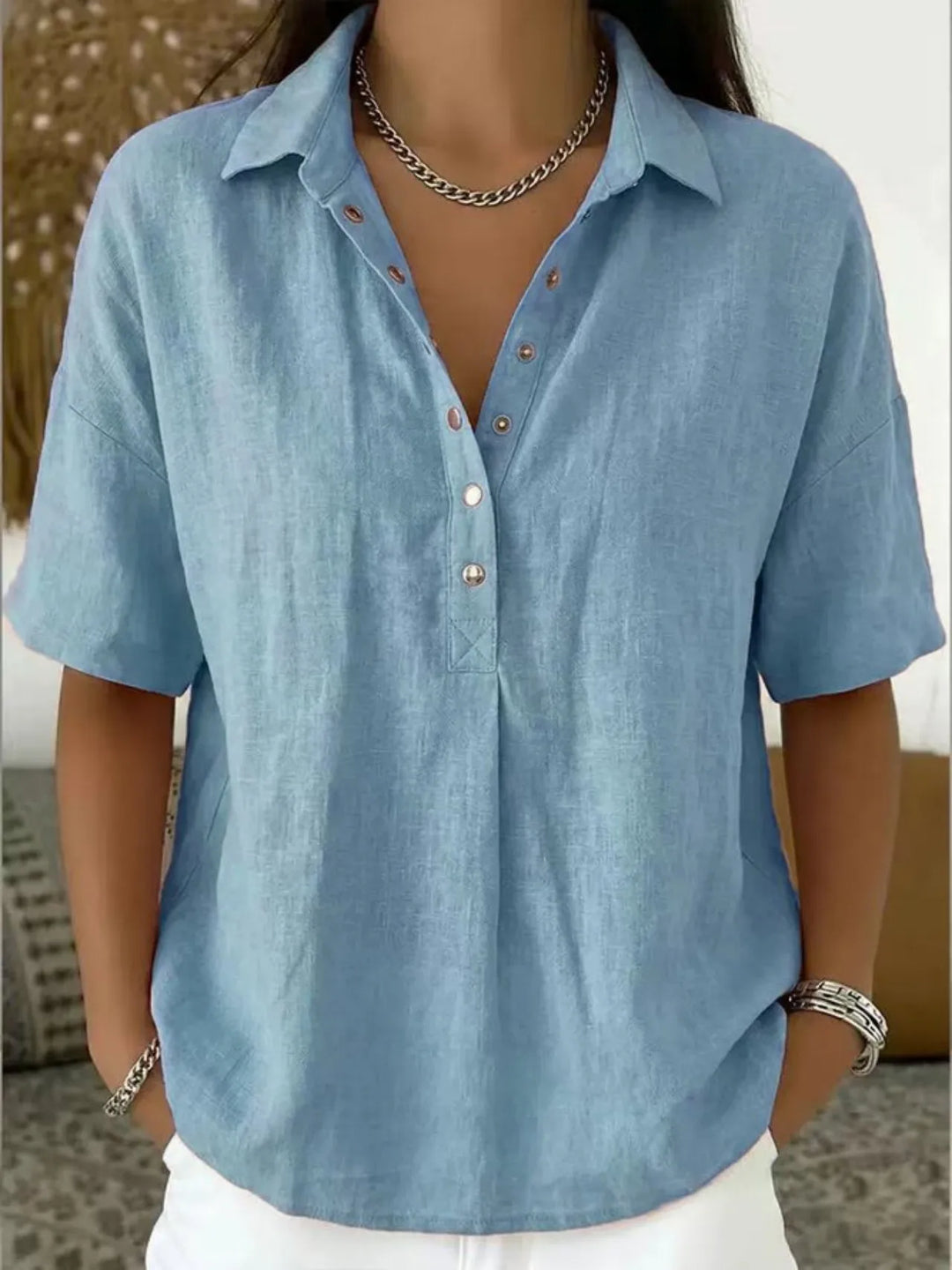 Casey Relaxed Linen Blouse