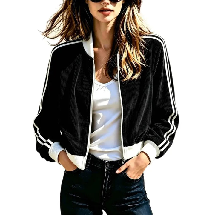 Yvette Ribbed Bomber Jacket