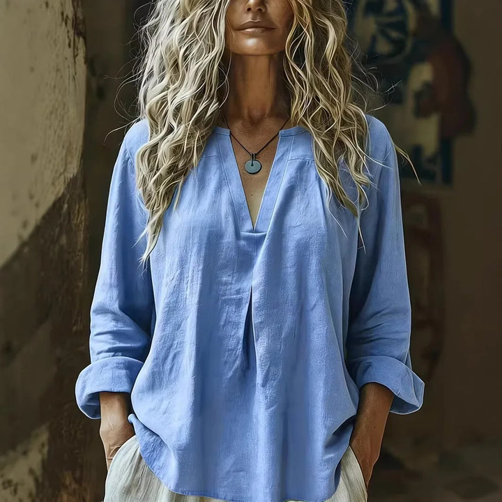 Grace Relaxed V Neck Blouse
