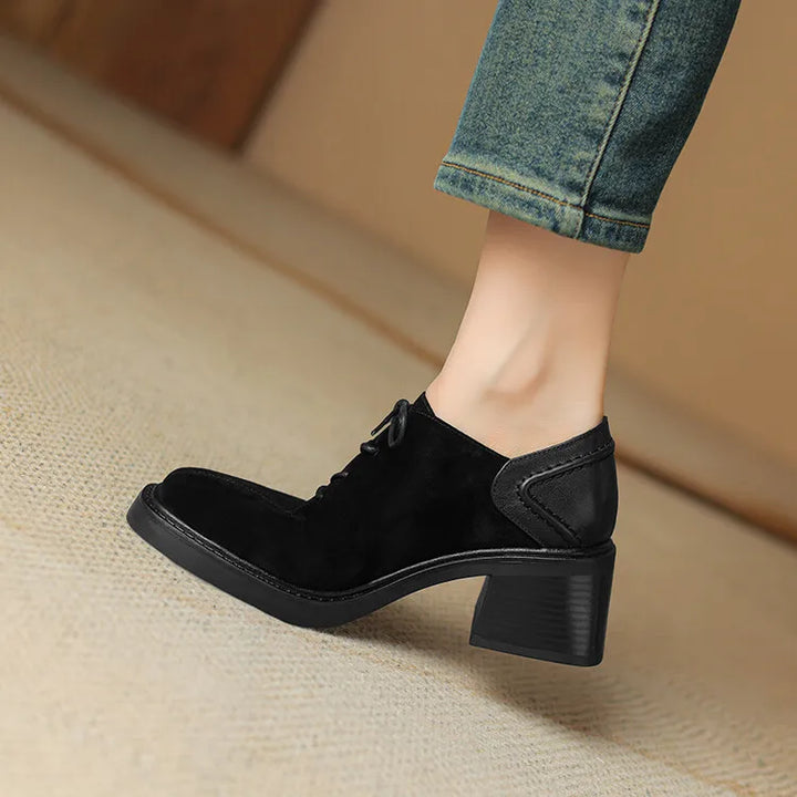 Harper Suede Block Heel Loafers