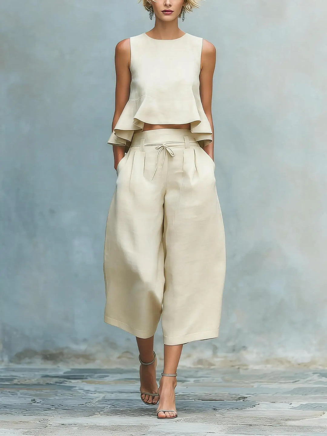 Katana Ruffle Crop Top Set