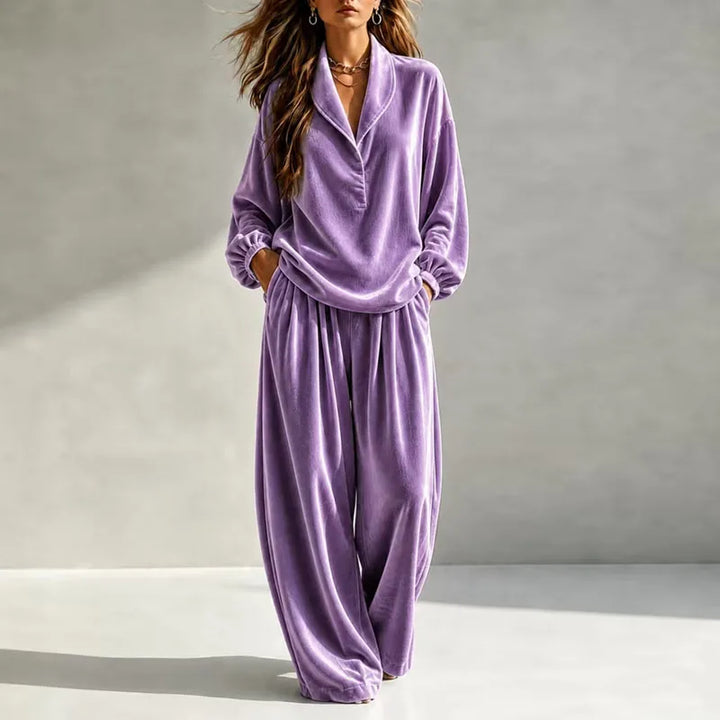 Emara Velvet Wide Leg Set