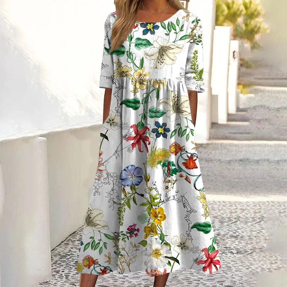 Maria Floral Printed Midi Dress