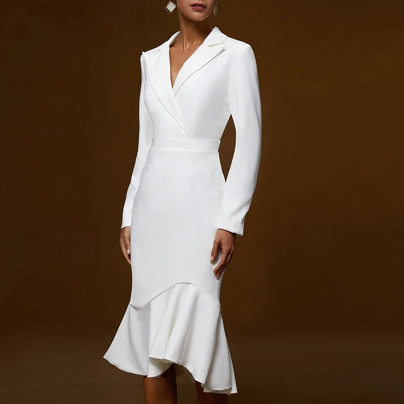 Sorena Tailored Bodycon Midi Dress