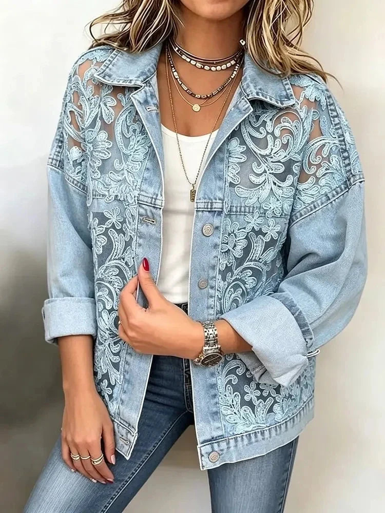 Aubri Lace Denim Jacket
