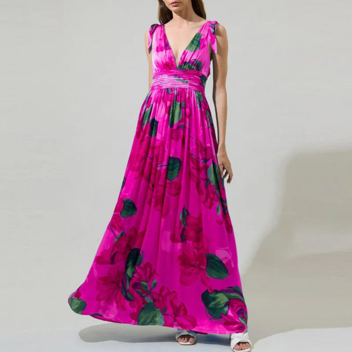 Dulcie Bohemian Floral V Neck Maxi Dress