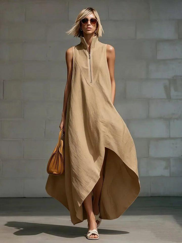 Verena Sleeveless Half Zip Long Dress