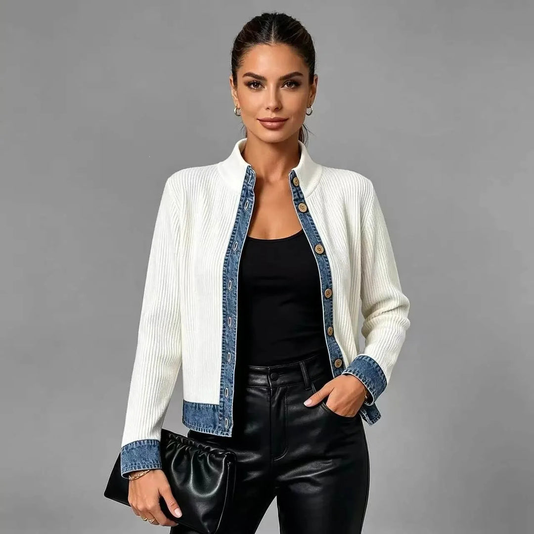 Liliane Denim Trim Cardigan