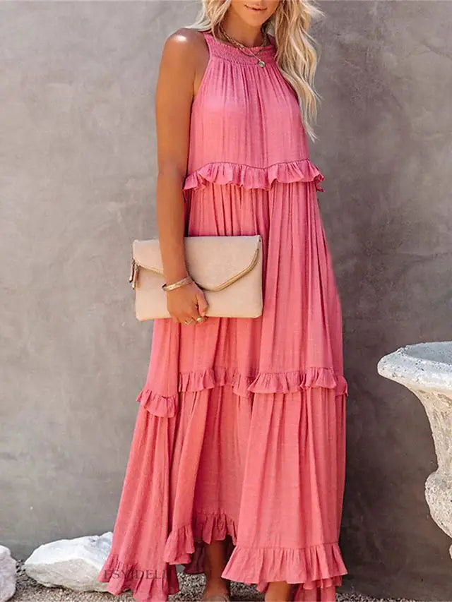 Avalon Ruffle Trim Maxi Dress