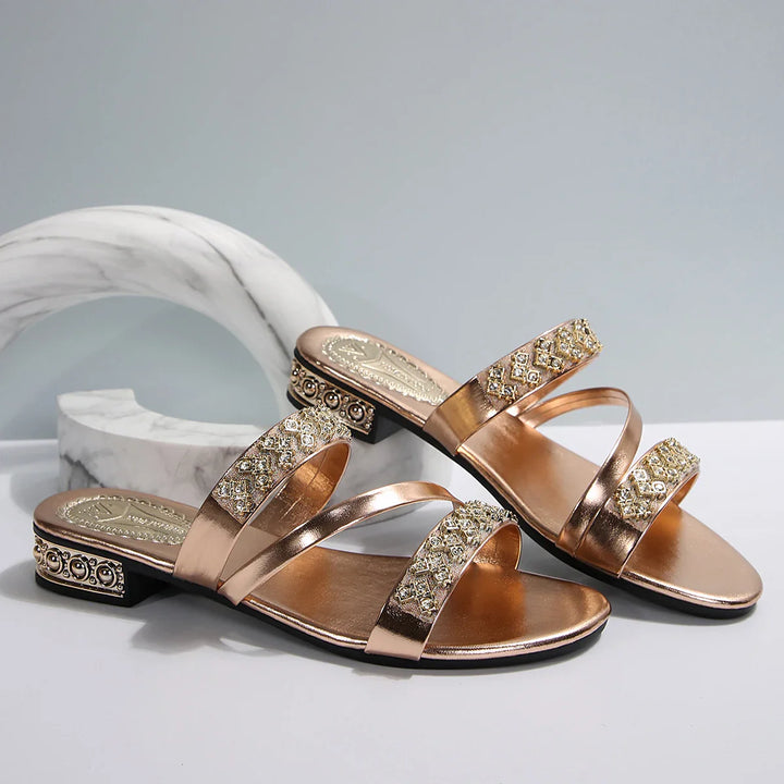 Angel Rhinestone Slide Sandals