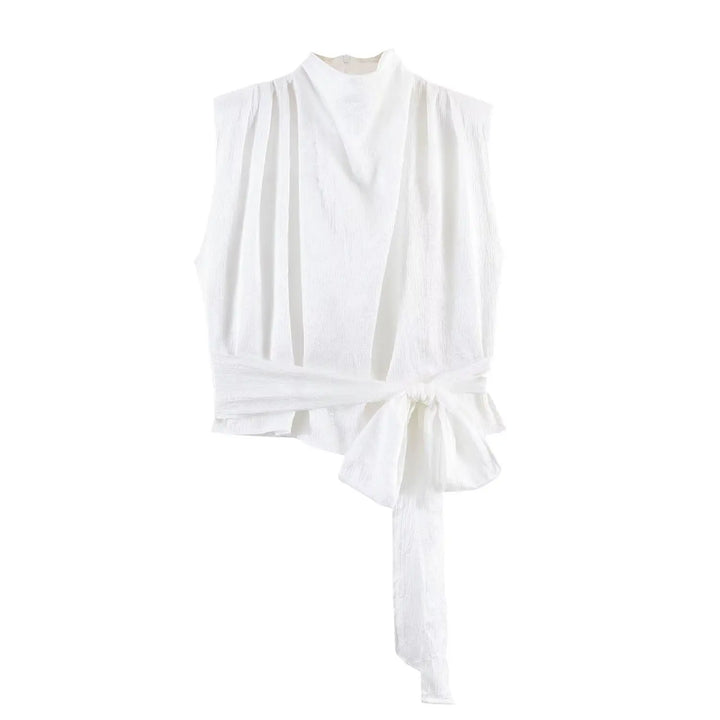 Elara Satin Tie-Waist Blouse