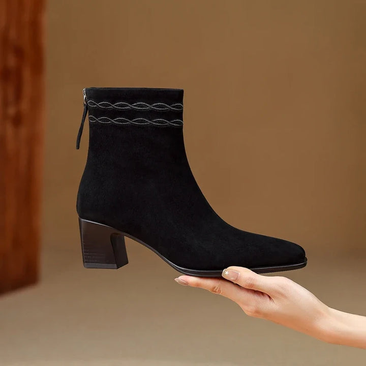 Thalia Square Toe Ankle Boots